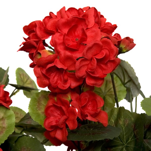 Artificial Red Geraniums in Rustic Tin Window Box 45cm/18in