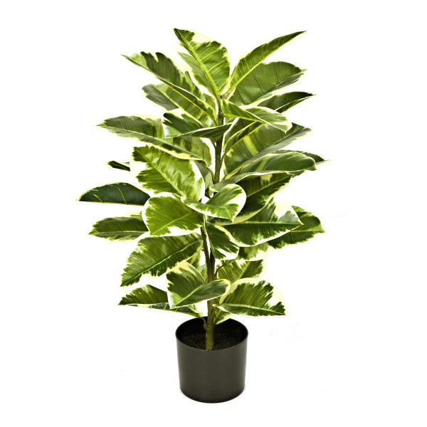 Artificial Real Touch Rubber Plant in Pot 75cm/2ft - GB1131