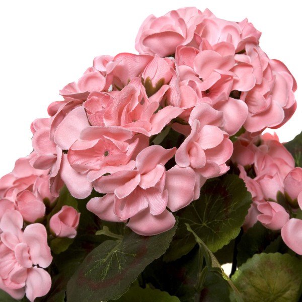 Artificial Pink Geraniums in Rustic Tin Window Box 45cm/18in