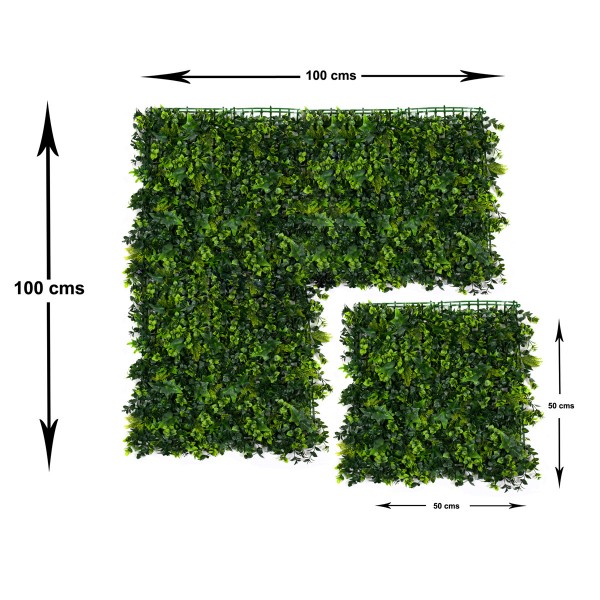 Artificial Green Wall Hedge with Mixed Leaf & Ivy Type Foliage Pack of 4 x 50cm/20in - GB1141