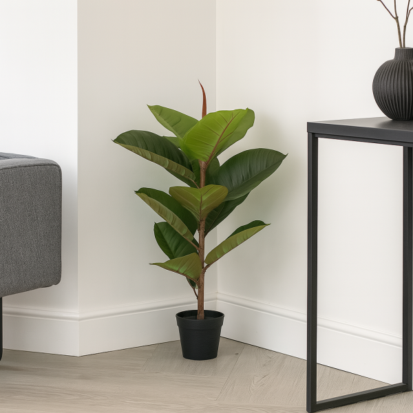 Artificial Real Touch Rubber Tree x 13 leaves 70cm - A1363