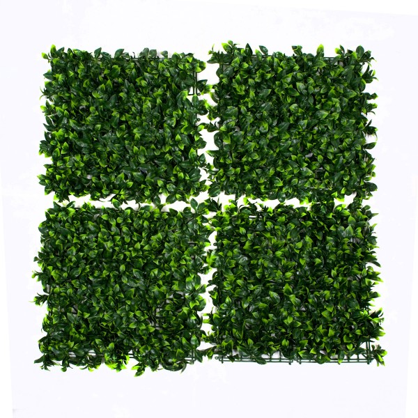 Artificial Green Wall Hedge with Light and Dark Leaf Foliage Pack of 4 x 50cm/20in