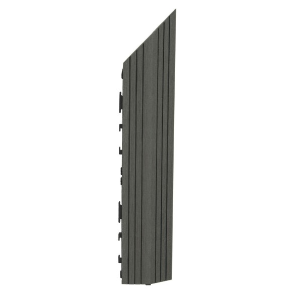 Dekco 1 Piece Grey Composite Interlocking Right Edging Tile 37cm x 7cm - GB1282