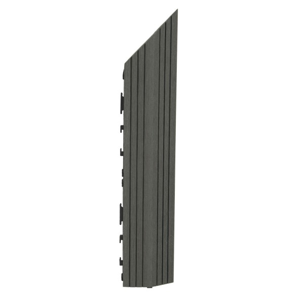 Decko 1 Piece Grey Composite Interlocking Right Edging Tile 37cm x 7cm
