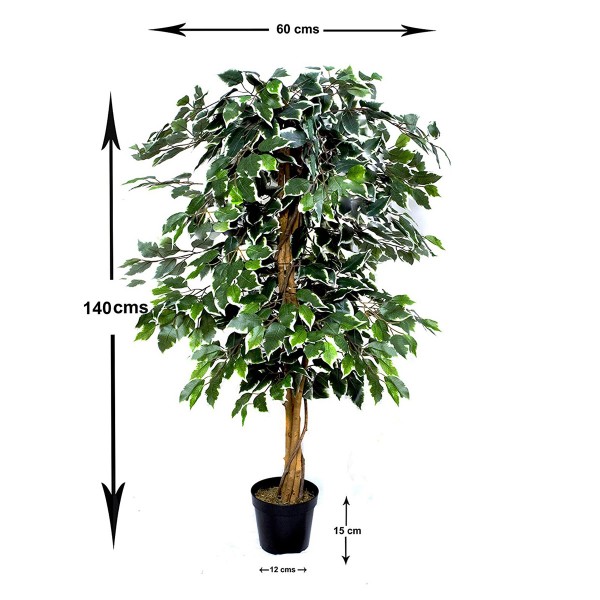 Artificial Variegated Ficus Tree Potted Plant 140cm/4ft