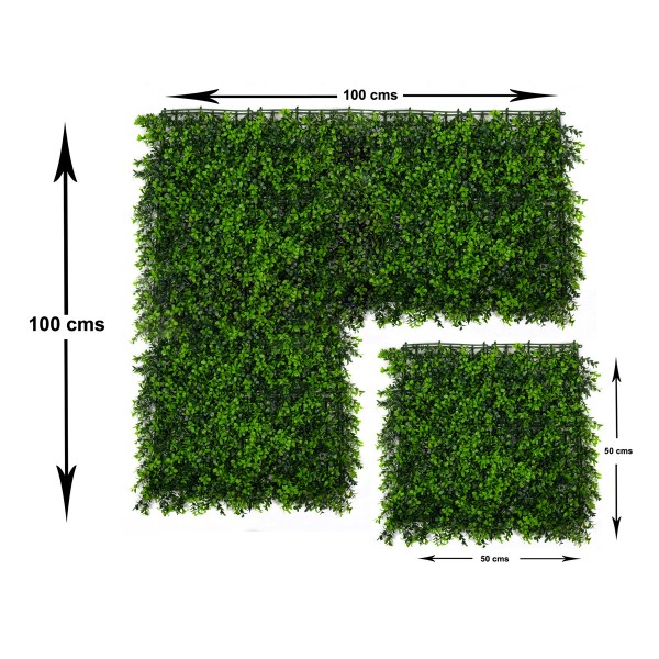 Artificial Green Wall Hedge with Small Light Leaf Foliage Pack of 4 x 50cm/20in - GB1138