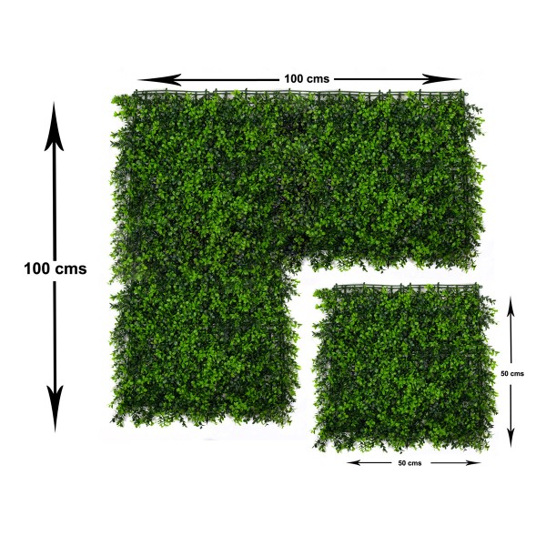 Artificial Green Wall Hedge with Small Light Leaf Foliage Pack of 4 x 50cm/20in