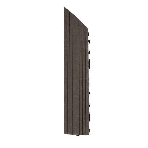 Dekco 1 Piece Brown Composite Interlocking Left Edging Tile 37cm x 7cm - GB1280