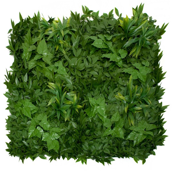 Artificial Green Wall Hedge with Dark Leaf Foliage Flowers Pack of 4 x 50cm/20in - GB1270
