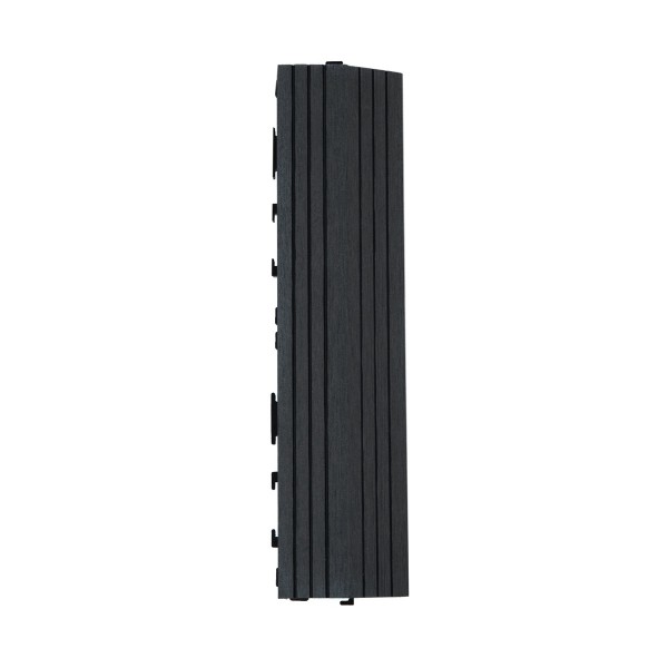 Dekco 1 Piece Black Composite Interlocking Straight Edging Tile 30cm x 7cm - GB1287