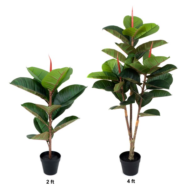 Artificial Real Touch Rubber Tree x 33 leaves 120cm