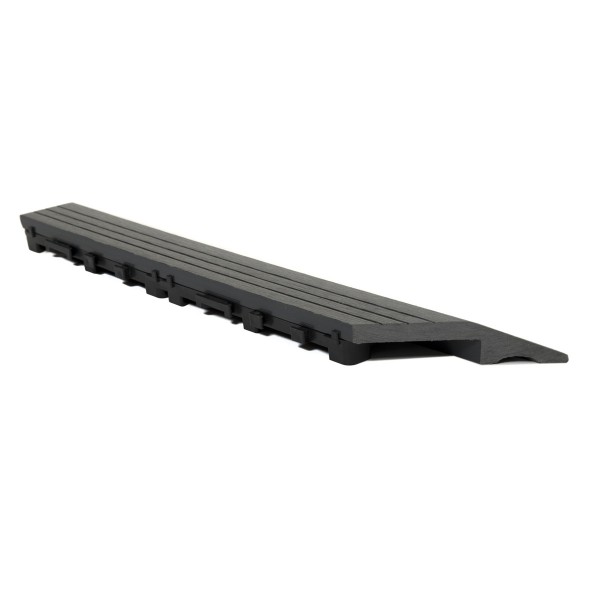 Dekco 1 Piece Grey Composite Interlocking Left Edging Tile  37cm x 7cm - GB1279