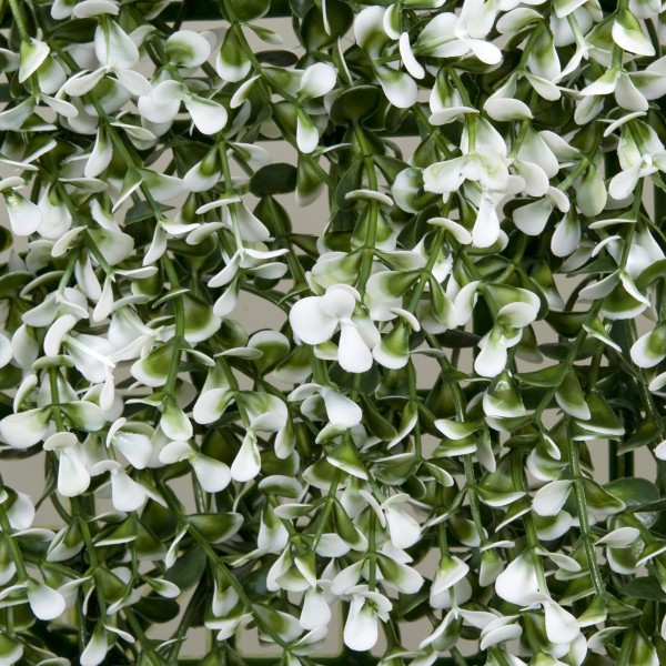 Artificial Green Wall Hedge with Small White Leaf Foliage Pack of 4 x 50cm/20in