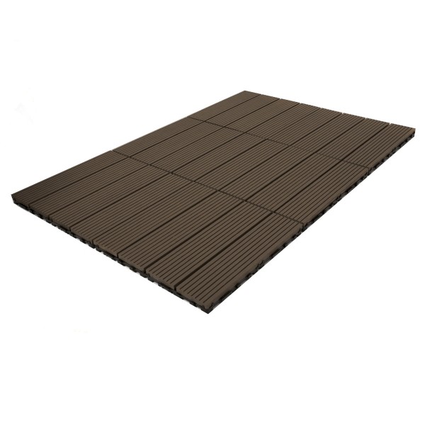 Dekco 1 Piece Brown Composite Interlocking Left Edging Tile 37cm x 7cm - GB1280