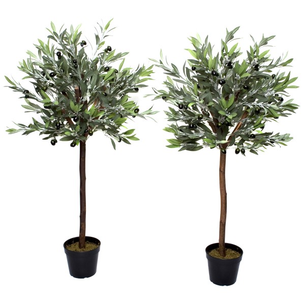 Artificial Olive Standard Tree 120cm/4ft (Set of 2)