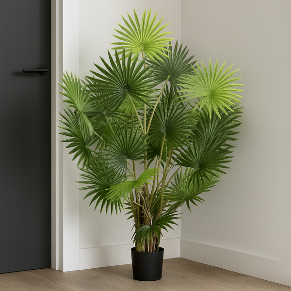 Artificial Fan Finger Palm Tree in Pot 120cm/4ft - A1134