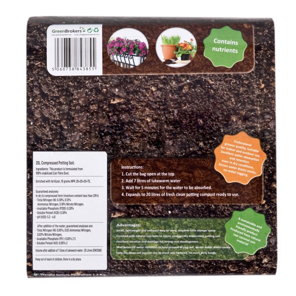 Organic All Purpose Potting Compost Expands to 20L - GB1161
