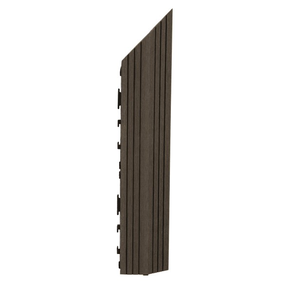 Dekco 1 Piece Brown Composite Interlocking Right Edging Tile 37cm x 7cm - GB1283