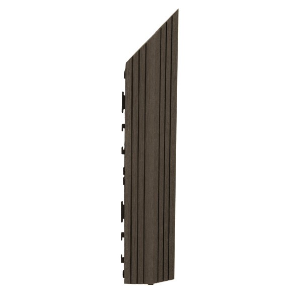 Decko 1 Piece Brown Composite Interlocking Right Edging Tile 37cm x 7cm