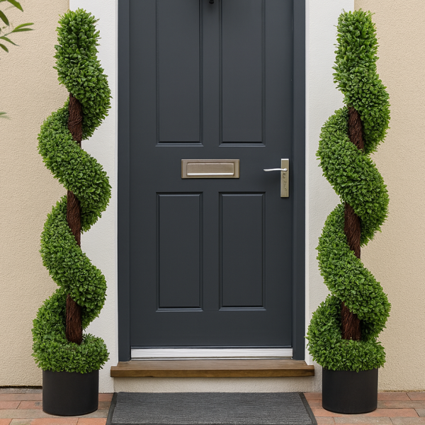  Artificial Spiral Boxwood Topiary Tree 120cm/4ft (Set of 2) - GB1025