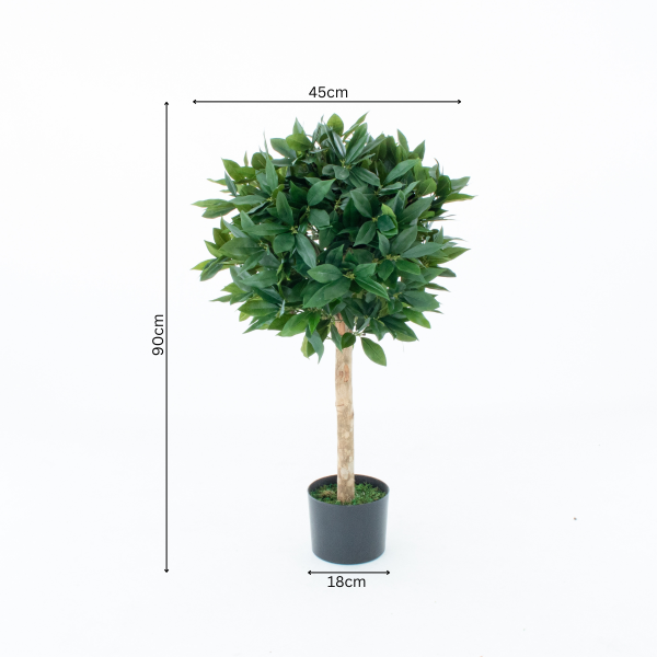 Artificial Bay Trees (Set of 2) With Real Wood Trunk, Natural Leaf and Brown Berries 3ft/90 cm - G1059