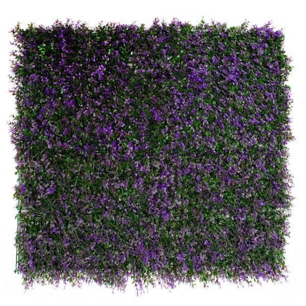 Artificial Green Wall Hedge with Purple Leaf Foliage Pack of 4 x 50cm/20in
