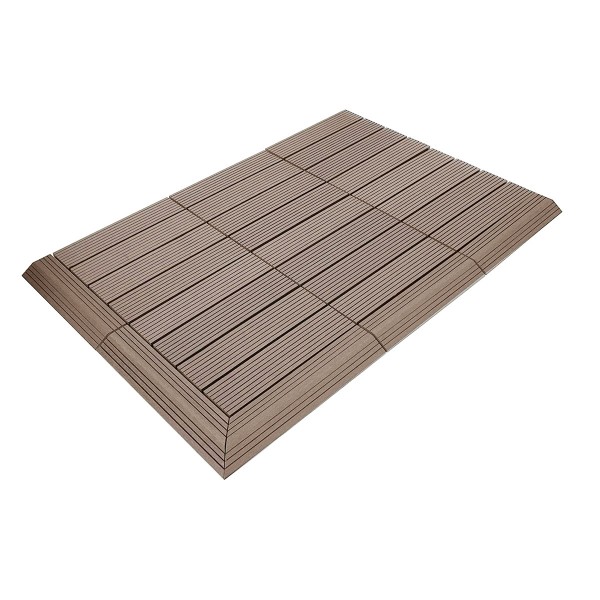 Dekco 1 Piece Brown Composite Interlocking Right Edging Tile 37cm x 7cm - GB1283