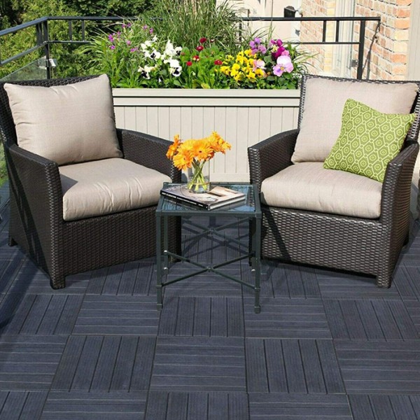 Dekco 1 Piece Grey Composite Interlocking Right Edging Tile 37cm x 7cm - GB1282