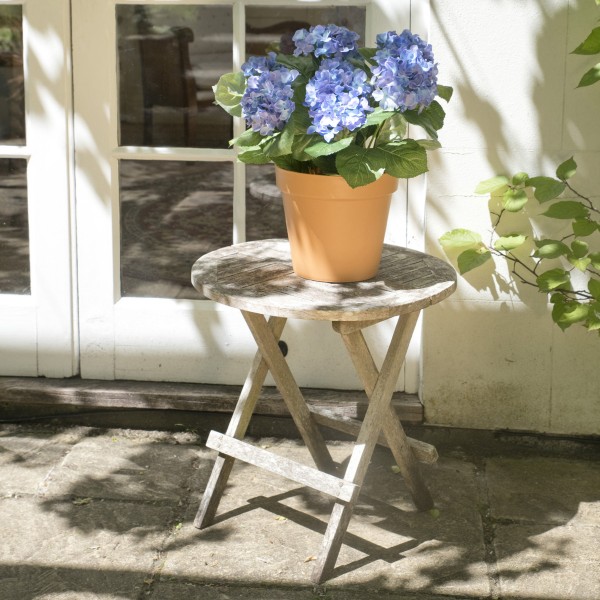 Artificial Blue Hydrangea in Terracotta Pot 50cm/20in - GB1307