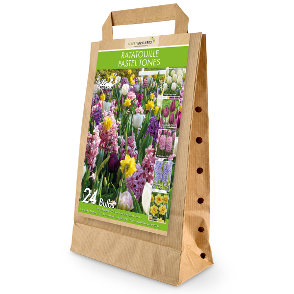 GreenBrokers Ratatouille Pastel Bulb Mix – 24 Dutch Bulbs, Bee-Friendly Gift B1173
