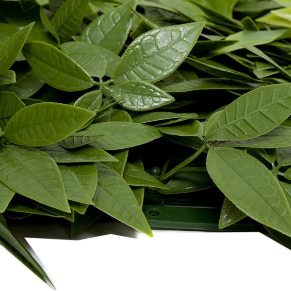 Artificial Green Wall Hedge with Dark Leaf Foliage Flowers Pack of 4 x 50cm/20in - A1270