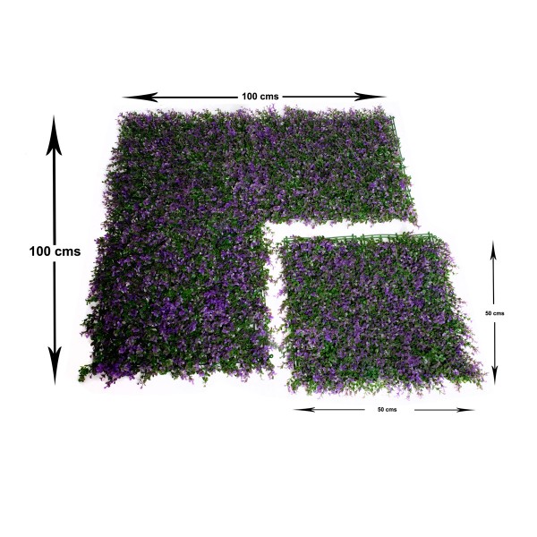 Artificial Green Wall Hedge with Purple Leaf Foliage Pack of 4 x 50cm/20in - GB1264