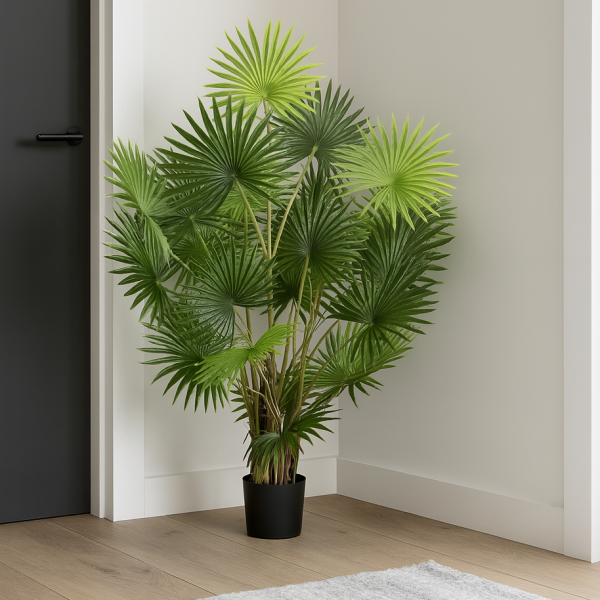 Artificial Fan Finger Palm Tree in Pot 120cm/4ft - A1134