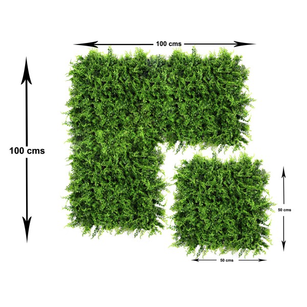 Artificial Green Wall Hedge with Small Leaf Foliage Pack of 4 x 50cm/20in - GB1135