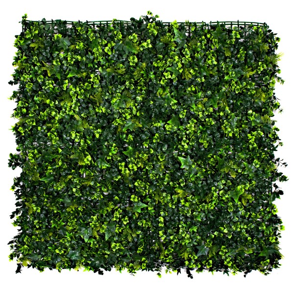 Artificial Green Wall Hedge with Mixed Leaf & Ivy Type Foliage Pack of 4 x 50cm/20in - GB1141