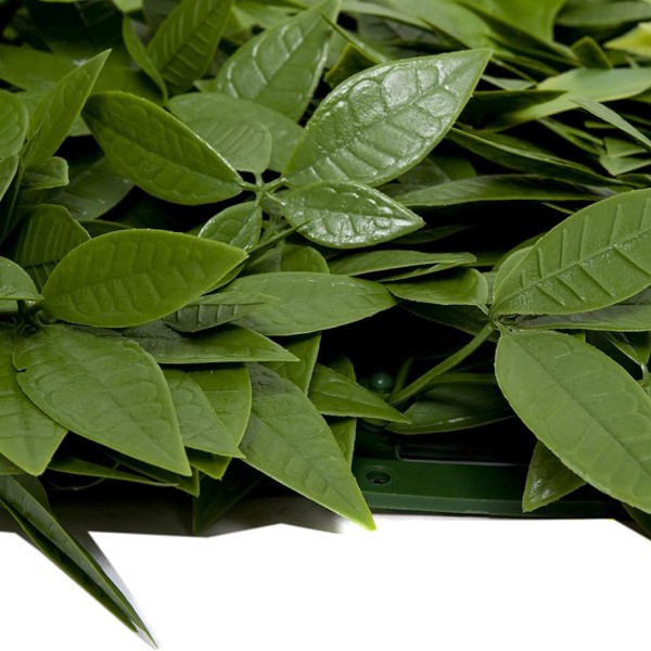 Artificial Green Wall Hedge with Dark Leaf Foliage Flowers Pack of 4 x 50cm/20in - A1270