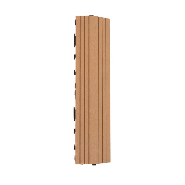 Dekco 1 Piece Teak Composite Interlocking Straight Edging Tile 30cm x 7cm - GB1362