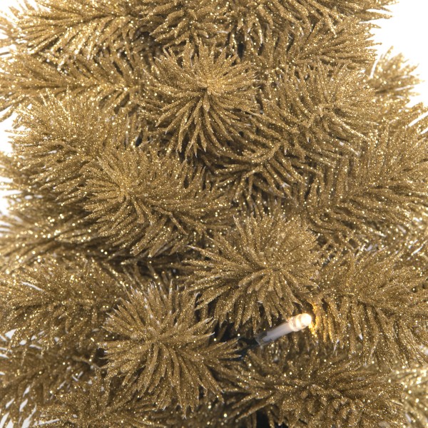 Artificial Mini Gold Christmas Tree with LED Lights in Pot 50cm/20in