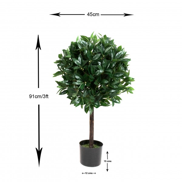 Artificial Bay Trees 91cm/3ft (Set of 2)