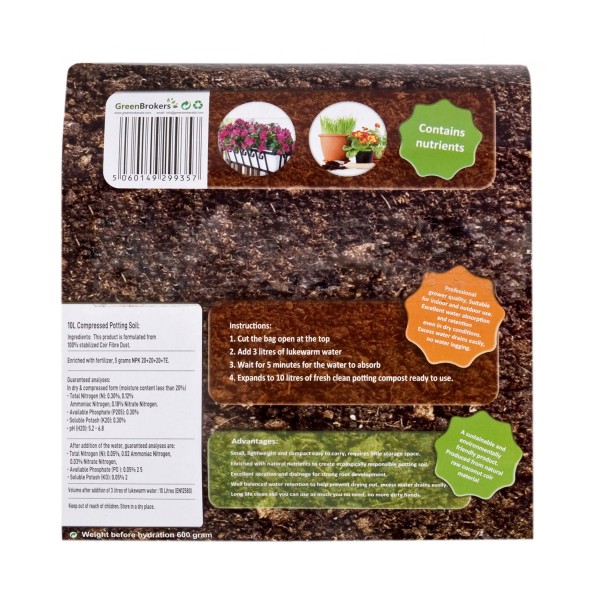 Organic All Purpose Potting Compost - Expands to 10Ltrs - GB1001