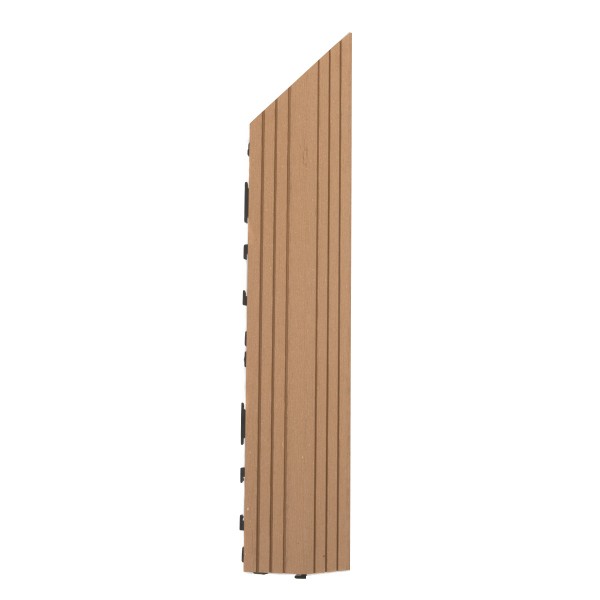 Dekco 1 Piece Teak Composite Interlocking Right Edging Tile 37cm x 7cm - GB1361