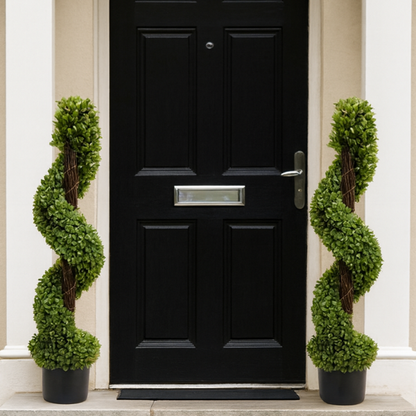 Artificial Spiral Boxwood Topiary Tree 90cm/3ft (Set of 2) GB1024