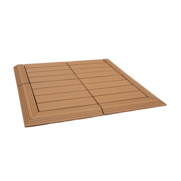 Dekco 1 Piece Teak Composite Interlocking Right Edging Tile 37cm x 7cm - GB1361