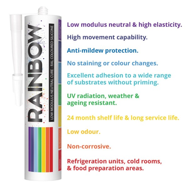 Rainbow RAL 1001 Silicone Sealant Beige | 300ml | Durable & Anti-Mould | For Kitchen, Bathroom, Showers & Other Sanitary Areas - DIY1001