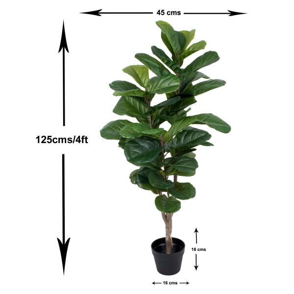 Artificial Real Touch Fiddleleaf Tree x 46 leaves 125cm