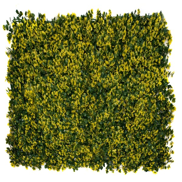 Artificial Green Wall Hedge with Yellow Leaf Foliage Pack of 4 x 50cm/20in