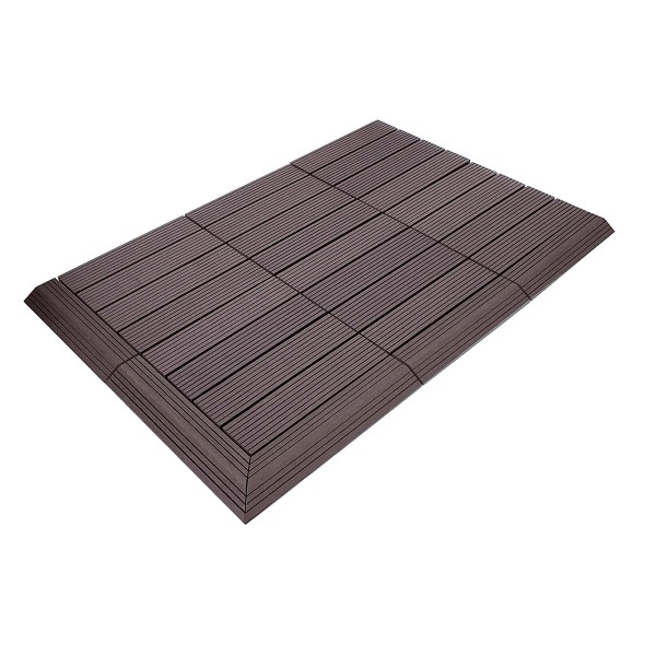 Dekco 1 Piece Brown Composite Interlocking Straight Edging Tile 30cm x 7cm