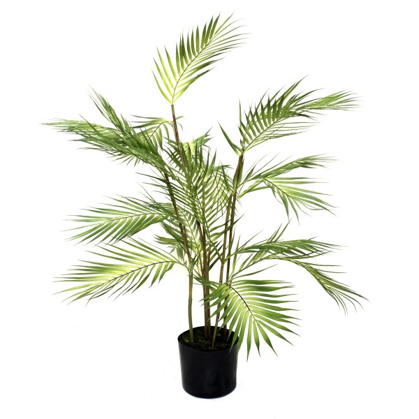 Artificial Palm Tree in Black Plastic Pot 90cm/3ft