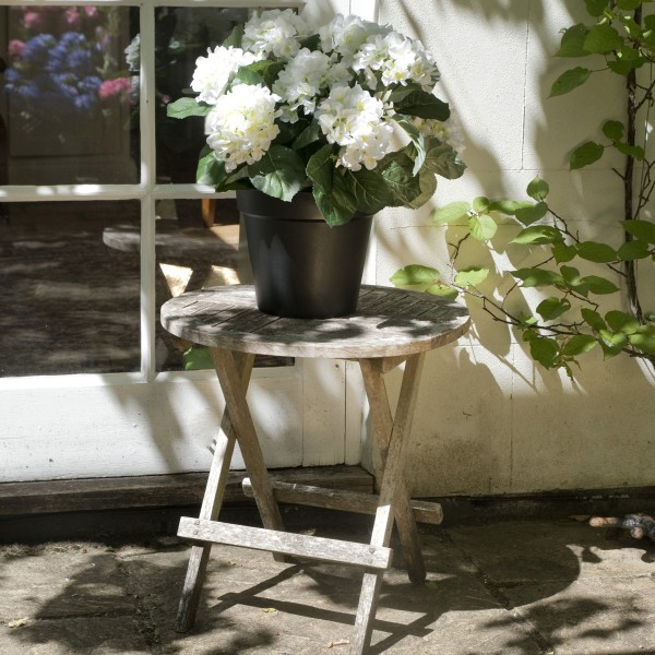 Artificial White Hydrangea in Black Pot 50cm/20in - A1356