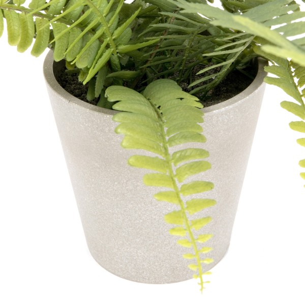 Artificial Boston Fern in Grey Melamine Pot 45cm/18in - GB1290